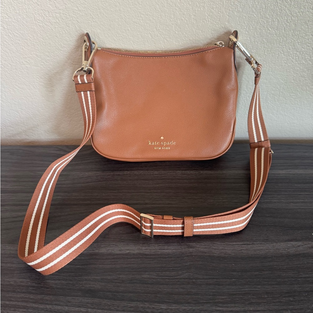 Kate Spade Rosie Medium Crossbody Purse Warm Gingerbread Leather.